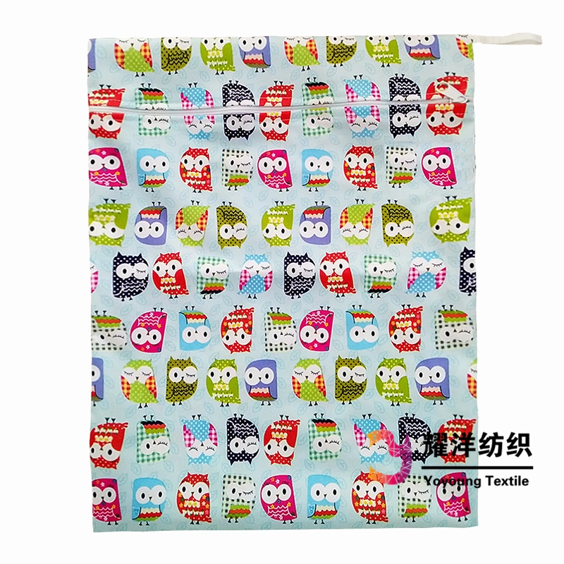 Printed Waterproof Pul Fabric Single Pocket Reusable Diaper Wet Bag