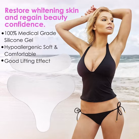 Silicone peito peito elevador anti rugas almofada sutiã rugas sutiã decotes anti envelhecimento pescoço decollete colar almofadas